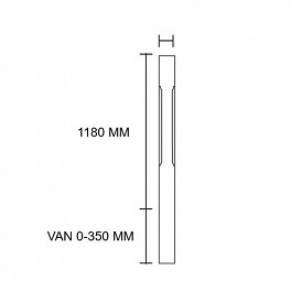 Hoofdbaluster gegrond 90 mm. strak